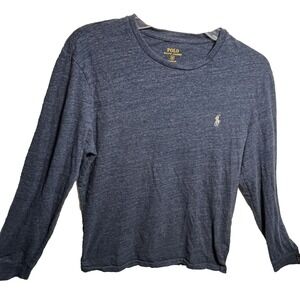 Polo Ralph‎ Lauren Shirt Mens Medium Custom Fit Blue Long Sleeve Pullover Golf